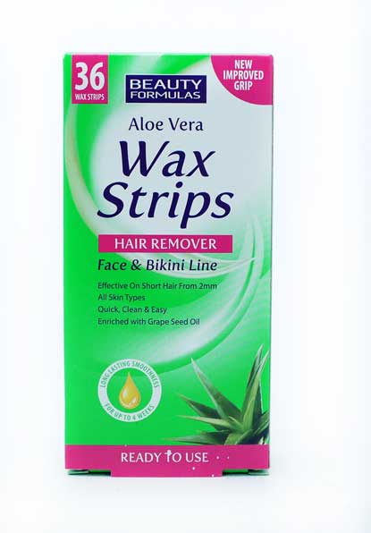 Beauty Formulas hair removal wax strips – Face & Bikini Line 36's x 6