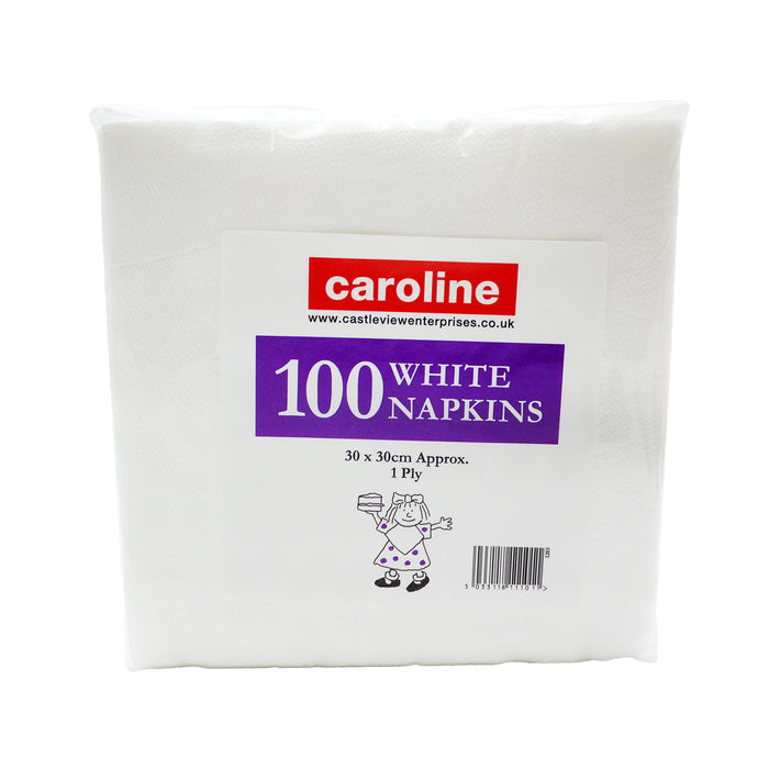 Caroline Napkins White 1ply 30x30cm 1203 Pack of 100 x 3
