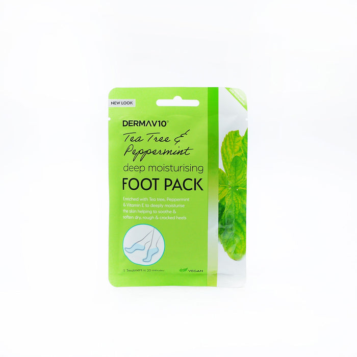 Derma V10 Tea Tree & Peppermint Deep Moisturising Foot Pack x 6