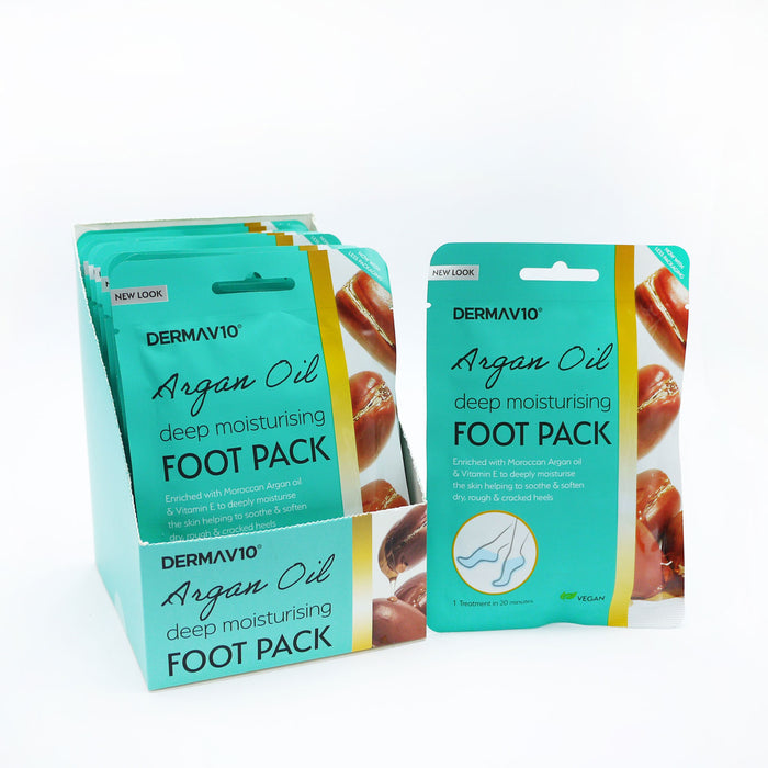 Derma V10 Argan Oil Foot Pack x 6