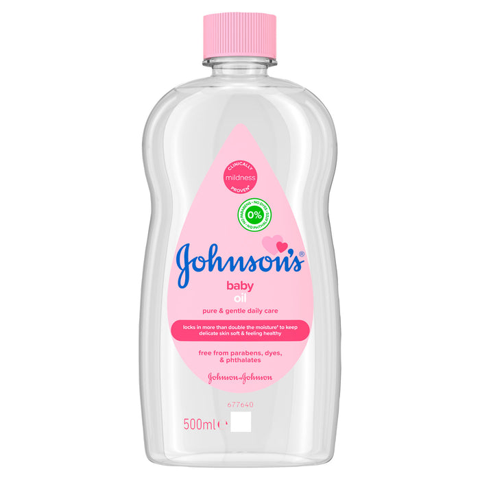 Johnson's Baby Oil 500 ml Moisturizing Baby Oil to Protect Delicate Dry Skin, Ideal for Massage