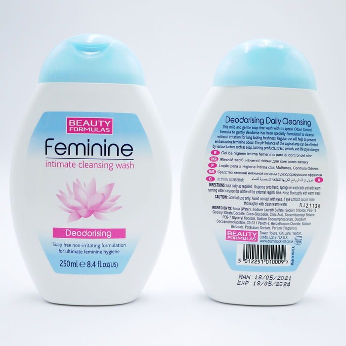 BEAUTY FORMULAS FEMININE INTIMATE WASH DEODORISING 250ML