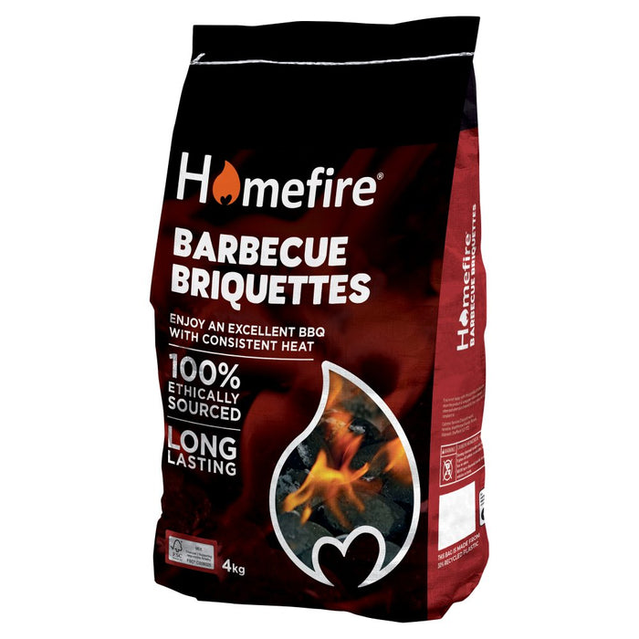 Homefire Barbecue Briquettes, Great for Traditional BBQs 4 kg (Pack of 4)
