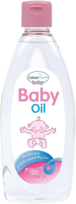 CottonTree Baby Oil 300ml x 3 - Ideal for Babies & Toddlers Sensitive Skin