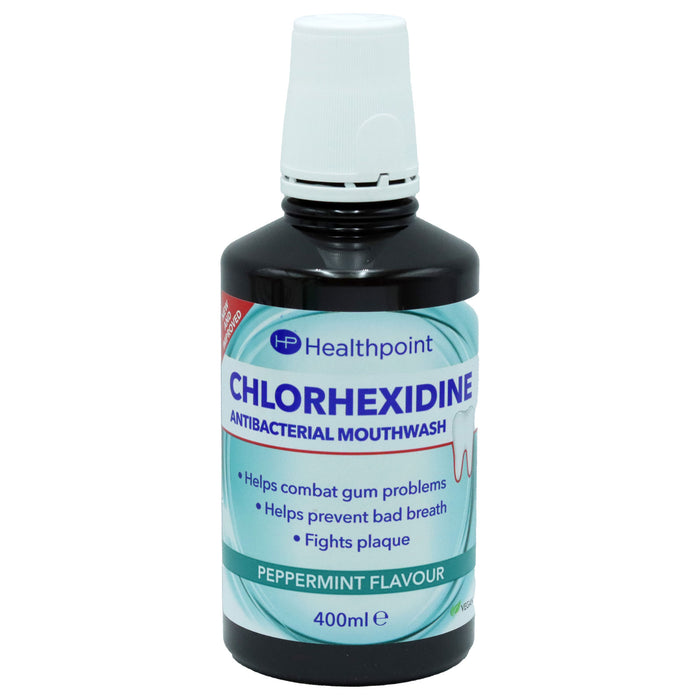Health Point CHLORHEXIDINE Antibacterial Mouthwash Peppermint 400ml