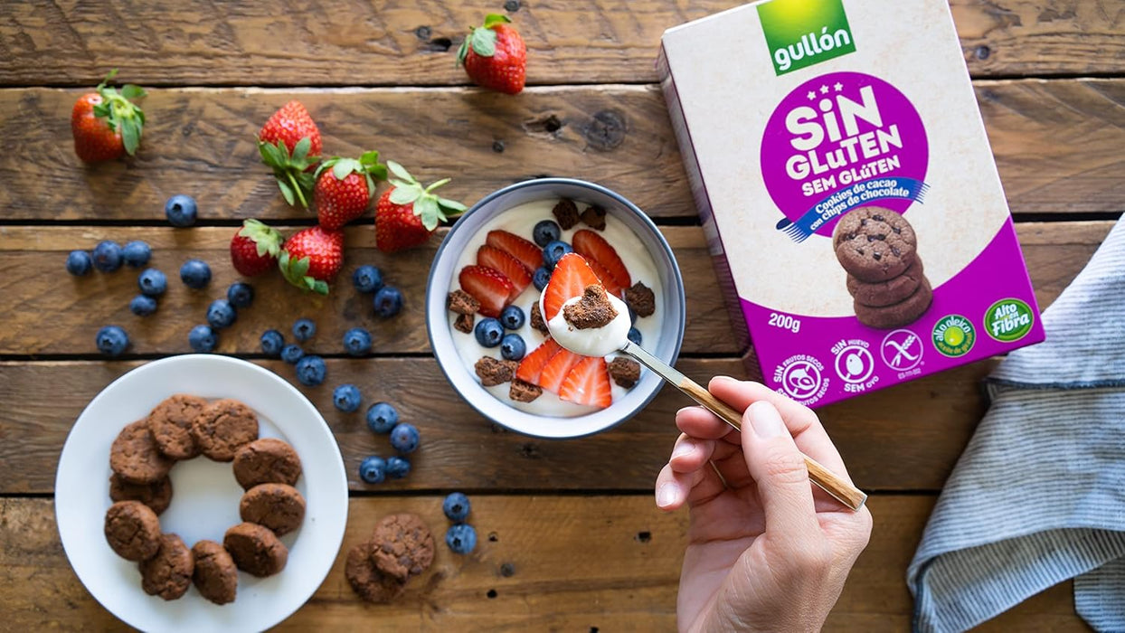 Gullon Chocolate Chip Cookies 200gm Gluten Free ,Egg Free Nut Free - 3 packs