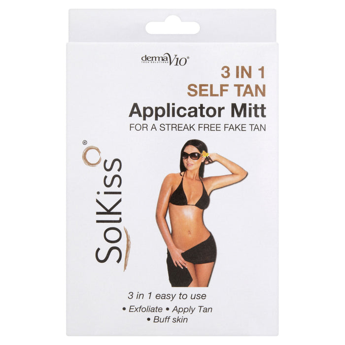 Derma V10 Solkiss 3in1 Self-Tanning Mitt x 6