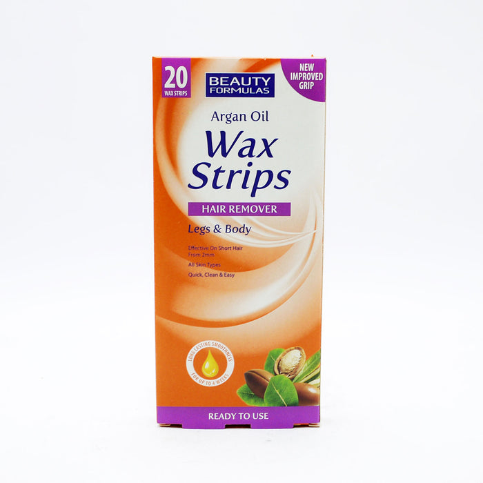 BEAUTY FORMULAS ARGAN OIL WAX STRIPS LEGS & BODY 20'S