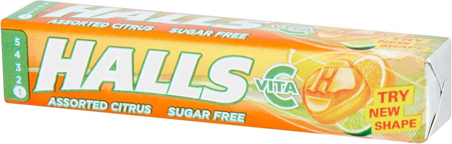 Halls Sugar Free Citrus Flavour with Clearing Menthol Action Sweets 32gm x 1