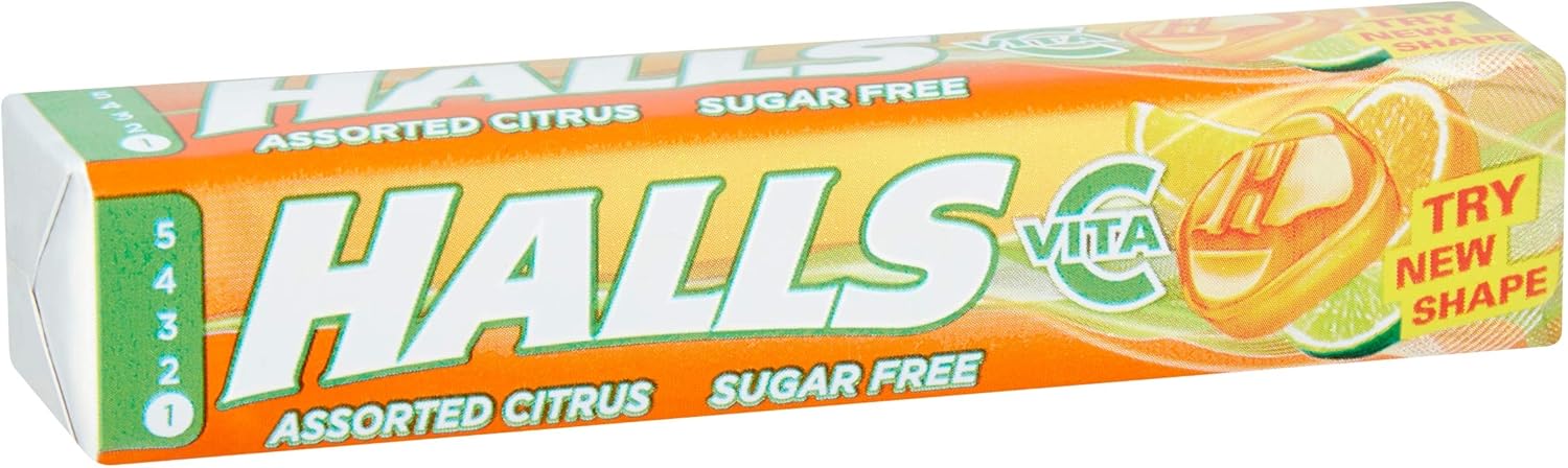 Halls Sugar Free Citrus Flavour with Clearing Menthol Action Sweets 32gm x 1