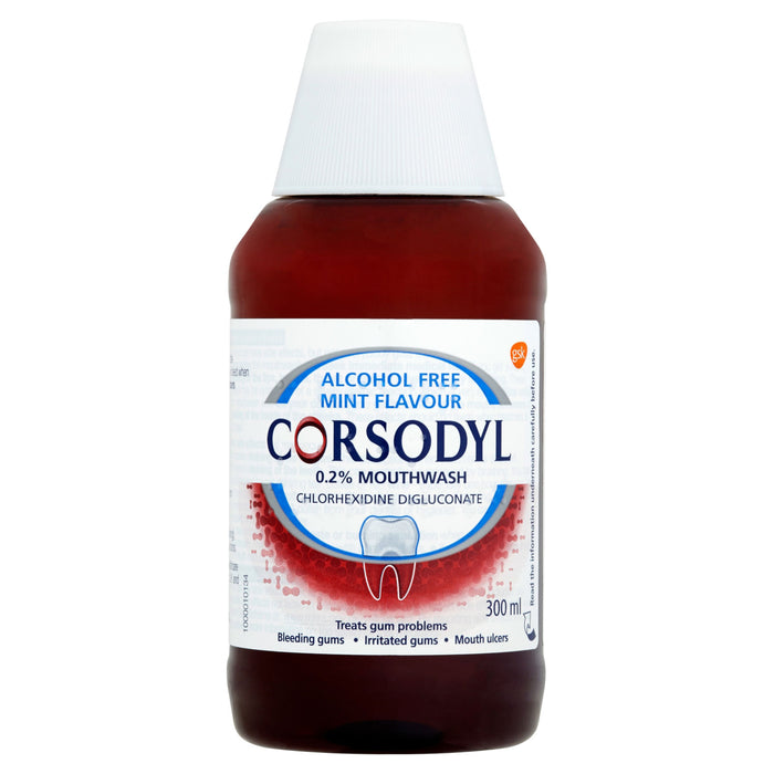 Corsodyl Mouthwash Mint Alcohol Free 300ml x 3