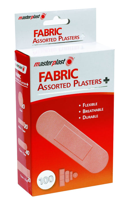 Master Plast Fabric Plasters Assorted Sizes – 100 Pack