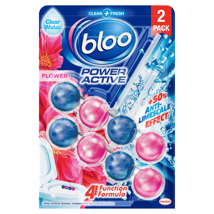BLOO POWER ACTIVE FLOWER DUO TWIN 50g TOILET RIM BLOCKs