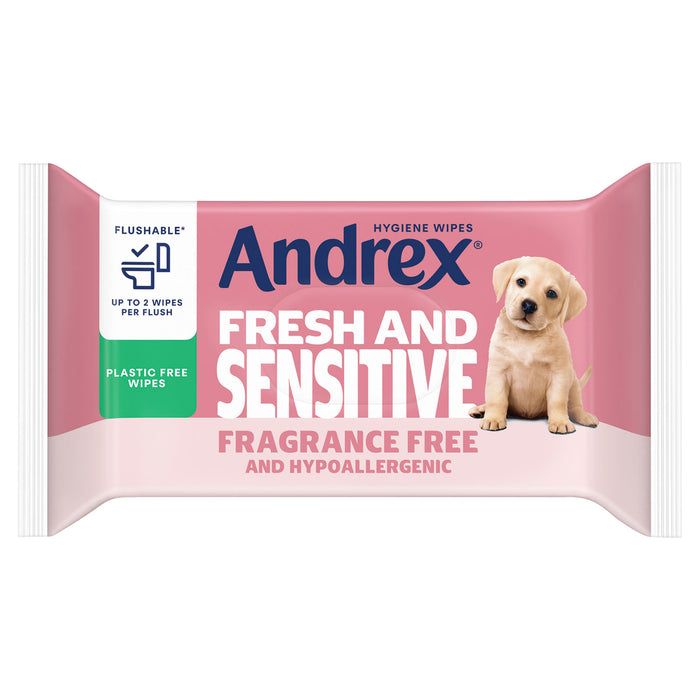 Andrex Fresh & Sensitive - Fragrance Free Washlets 30 Wipes per Pack