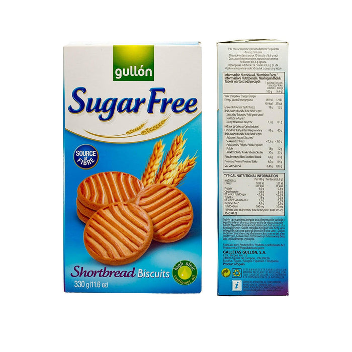 Gullon Shortbread Sugar Free Biscuits 330g x 6