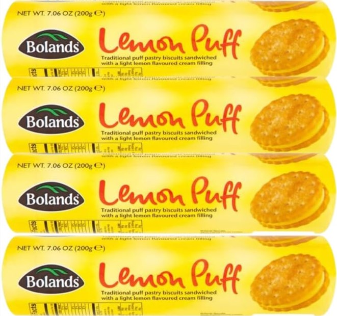 BOLANDS LEMON PUFF BISCUITS 4 x 200g