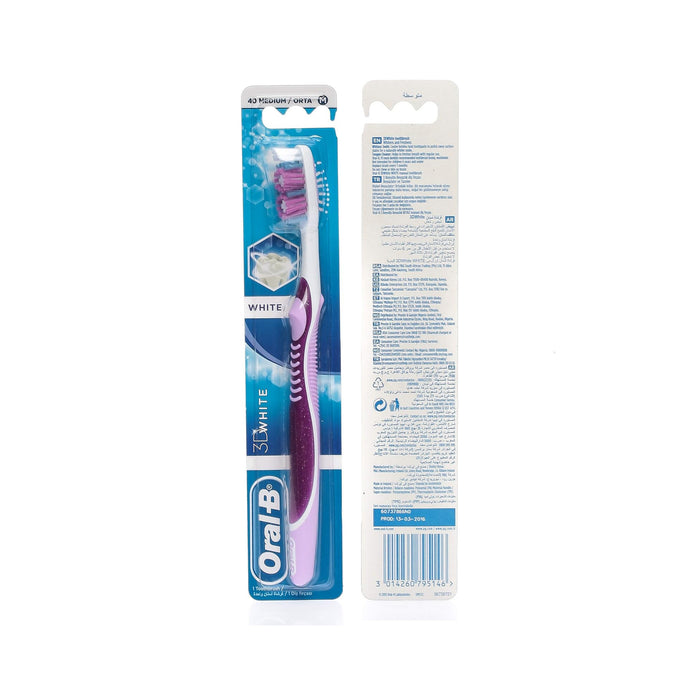 Oral-B TOOTHBRUSH 3D WHITE FRESH - Medium (Colors Vary)