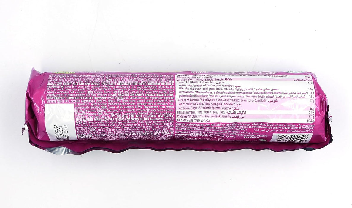 Gullon Gluten Free Orange Oat Biscuits with Fruit 180gm