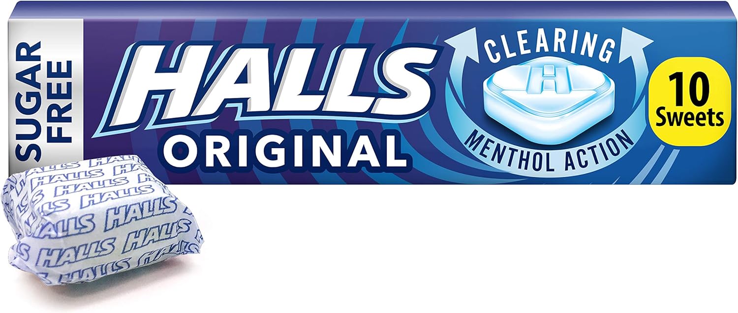 Halls Sugar Free Original Flavour with Clearing Menthol Action Sweets 32gm x 1