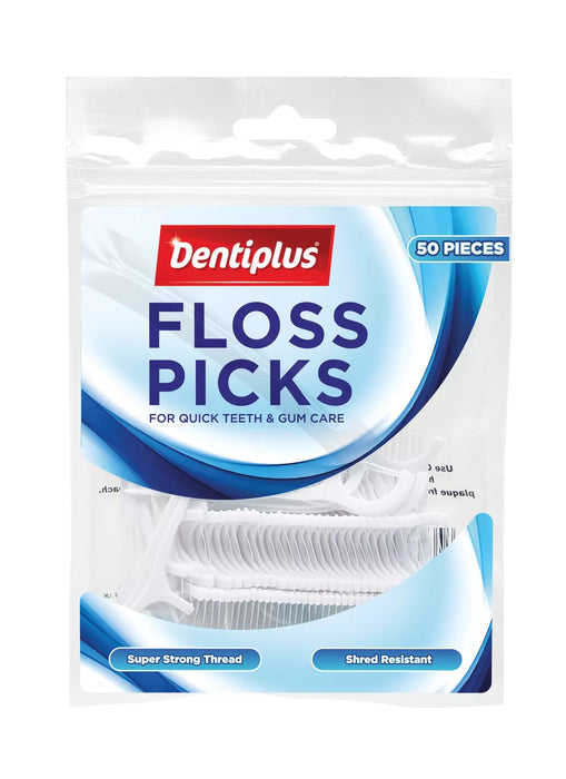 50 Dental Floss Picks Plaque Remover Tool Dentiplus Oral Tooth Flossing Picks x 6