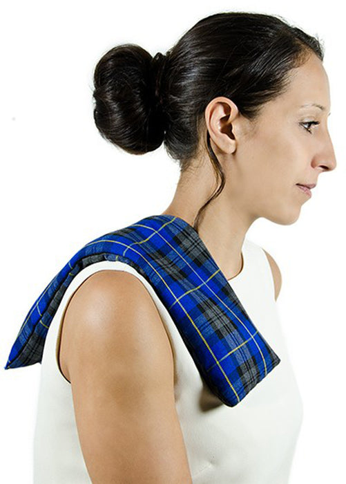 Tartan Wheat Bag in Blue Yellow Check -Lavender Infused Cold/Heat Pack Microwaveable