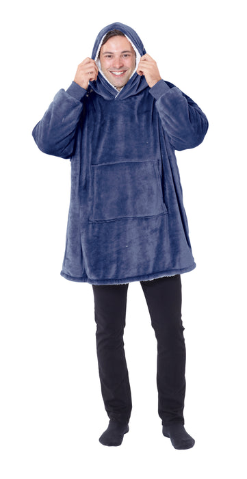 Eskimo Oversized Sherpa Hoodie Sweatshirt Blanket - Warm and Cozy - Reversible with Pockets