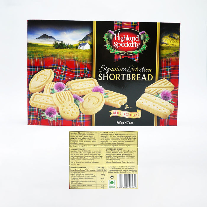 Shortbread Bundle Containing Highland Speciality Signature Shortbread Selection 500g Product of Scotland (4 Packs)