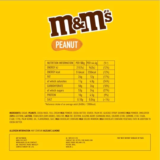 M&M Peanut Chocolate Treat Bag 82gm x 1