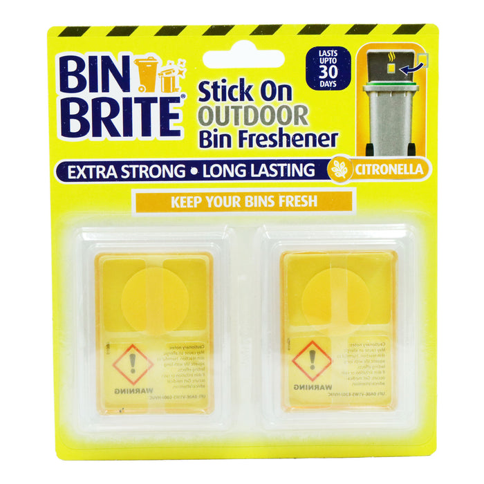 Bin Brite Stick On Outdoor Bin Freshener Large with Citronella 2packs x 1