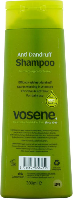 Vosene Shampoo Original 300ml Anti Dandruff x 6