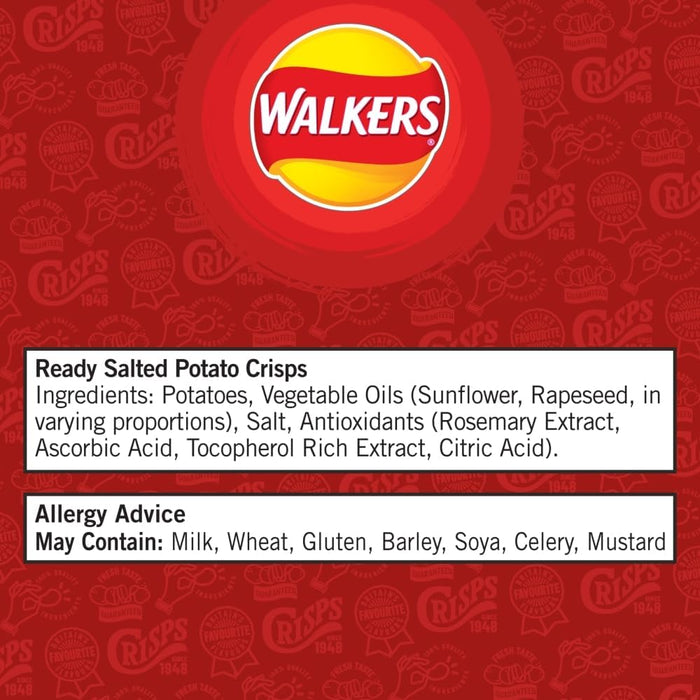 Walkers Ready Salted Multipack Crisps 6 Pack x 3