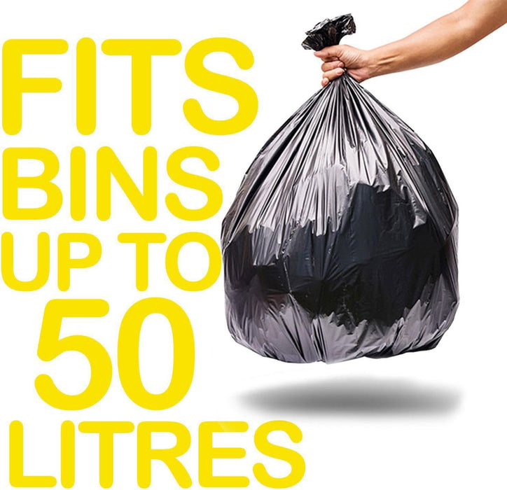 Tidyz Extra Strong Heavy Duty 20 Black Refuse Sacks 50 Litre for Home/Kitchen/Office/Garage/Garden/Workshop