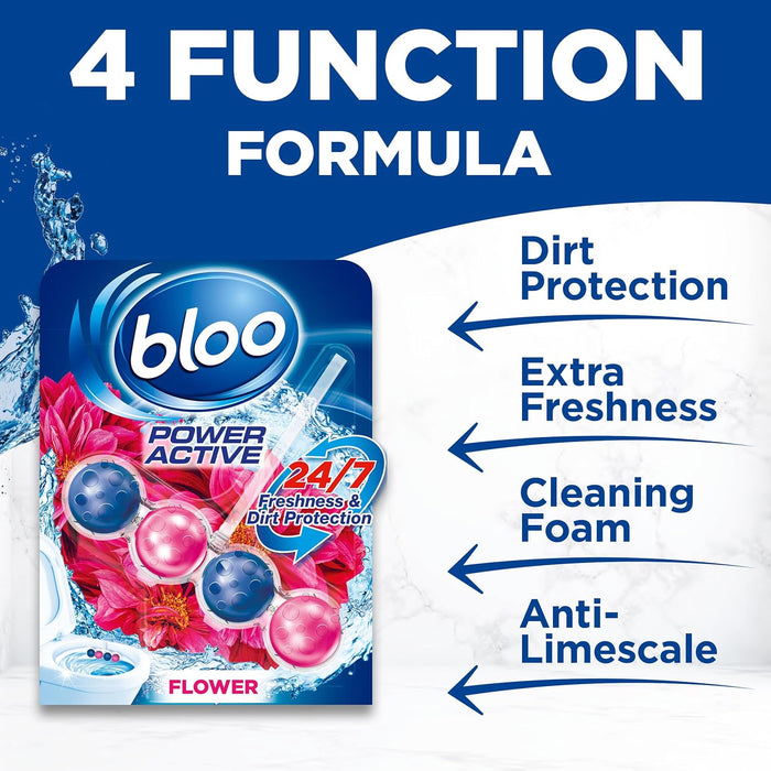 BLOO POWER ACTIVE FLOWER DUO TWIN 50g TOILET RIM BLOCKs