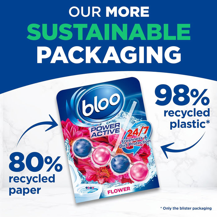 BLOO POWER ACTIVE FLOWER DUO TWIN 50g TOILET RIM BLOCKs