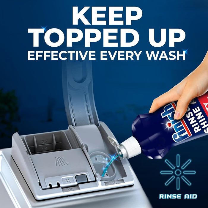 Finish Dishwasher Cleaner Rinse Aid Lemon 400ml For Ultimate Clean and Shine