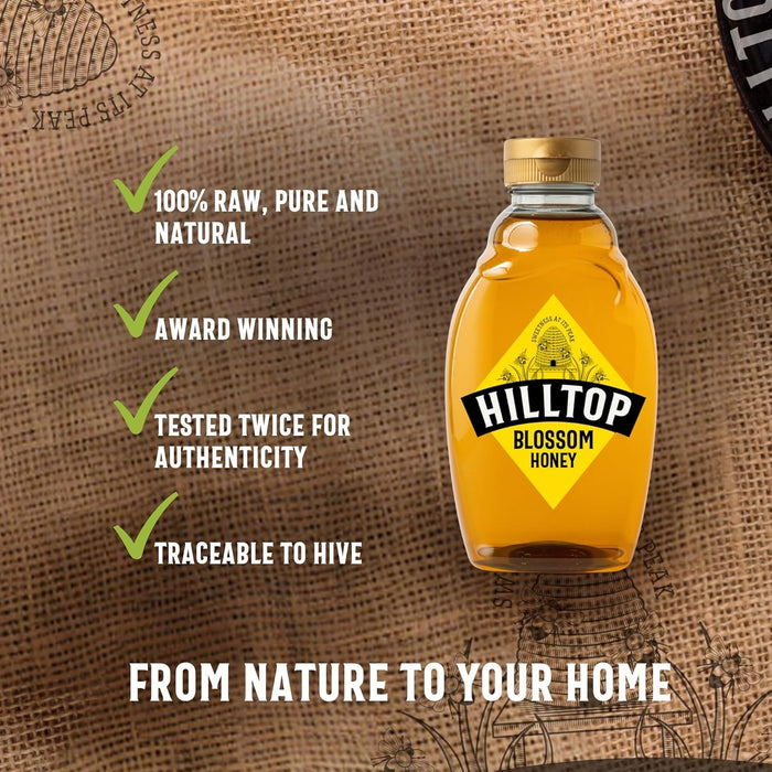 Hilltop Blossom Honey 720g Squeezy Bottle | Premium Quality | Dairy Nut and Gluten Free | Pack of 3