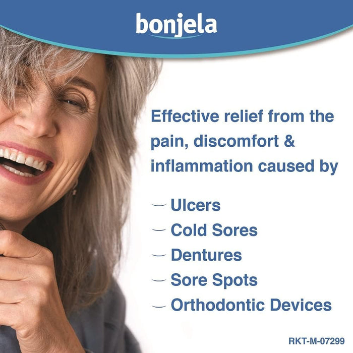 Bonjela 15g x 2 - Oral Gel - Fast Acting Pain Relief For Mouth Ulcers, Cold Sores, Swelling, Infection, Suitable With Dentures, Adult Treatment, Quick Medication Solution