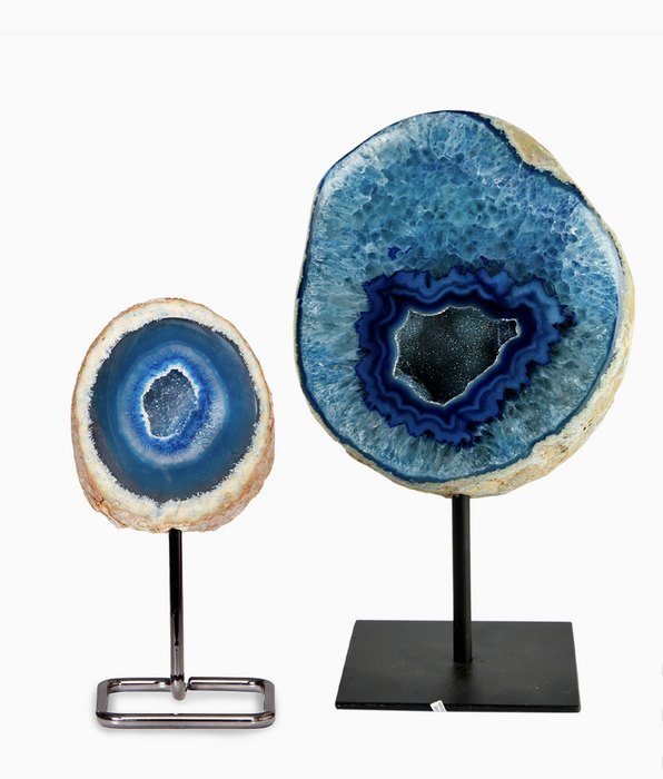 Natural Brazilian Agate Crystal Geode | Polished Decorative Mineral Stone | Small 1Kg