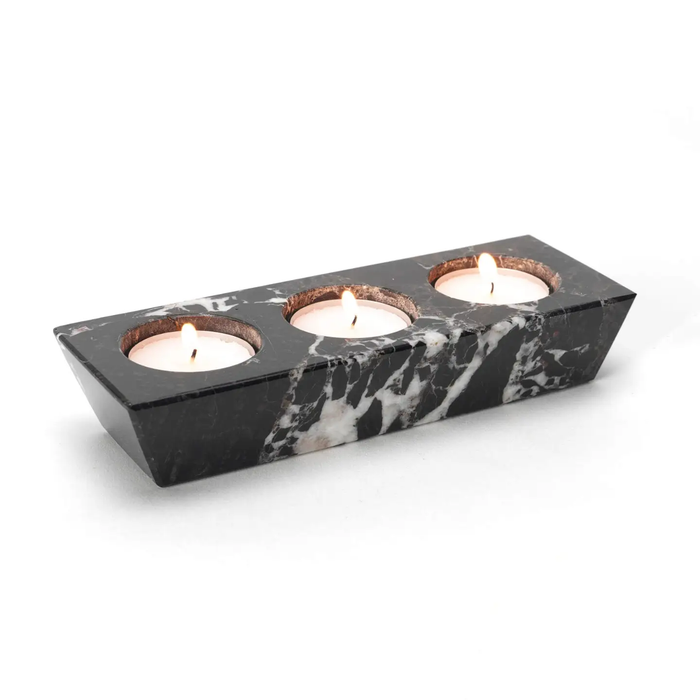 Handcrafted Himalayan Marble 3-Hole Tea Light Holder