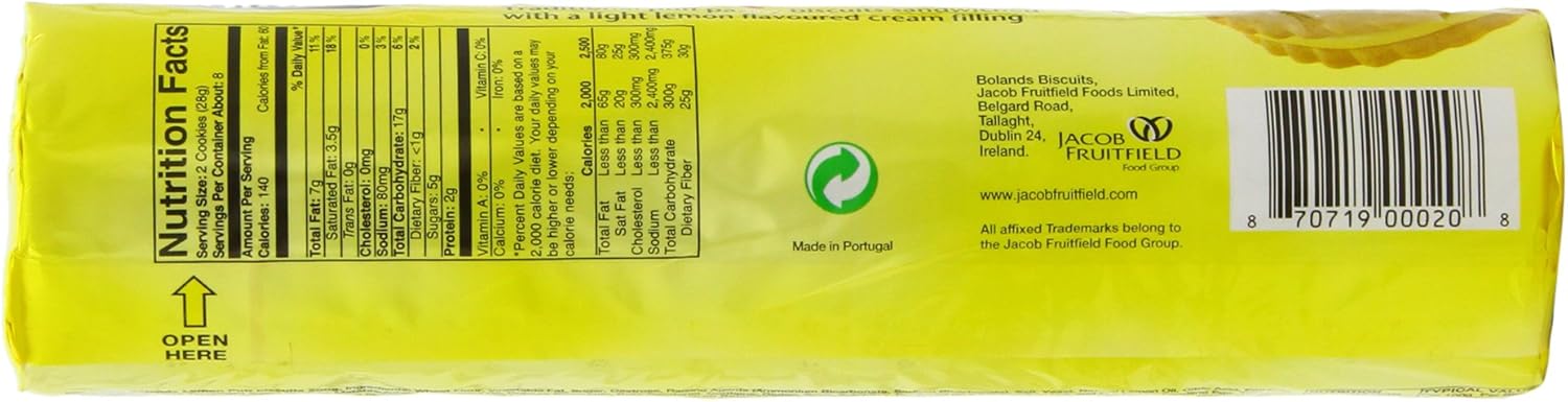BOLANDS LEMON PUFF BISCUITS 4 x 200g