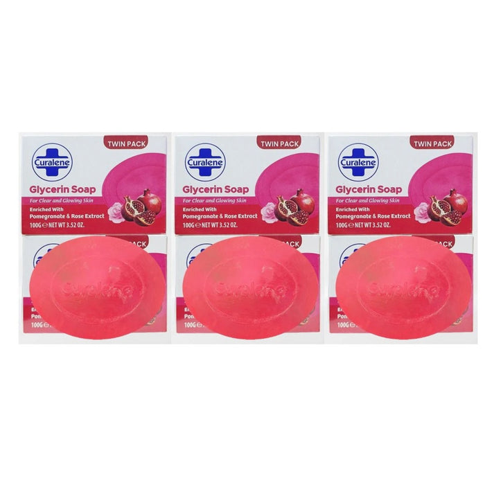 Curalene Soap Glycerine Pomegranate & Rose 100g [Twin Pack]