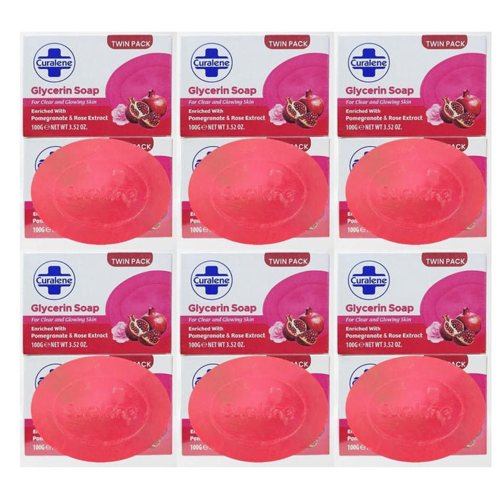 Curalene Soap Glycerine Pomegranate & Rose 100g [Twin Pack]