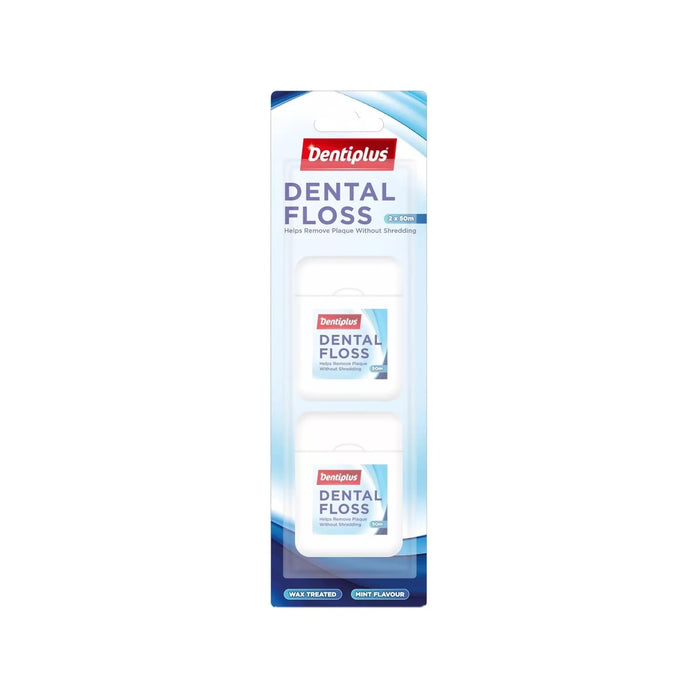 Dentiplus Dental Floss Mint Flavour 50m x 2PK - Pack of 6