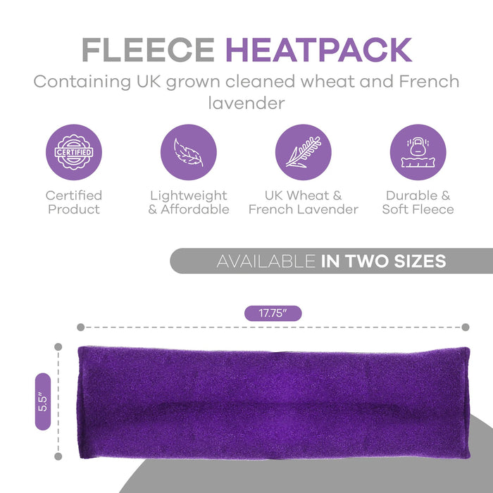 Wheat Bag Microwaveable Physio Heatpack with Lavender Soft Fleece Large Size 700g [Random colors] - Made in UK