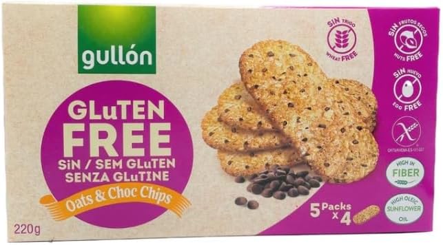 Gullon Gluten Free Oat Chocolate Chip Breakfast Biscuits 220gm