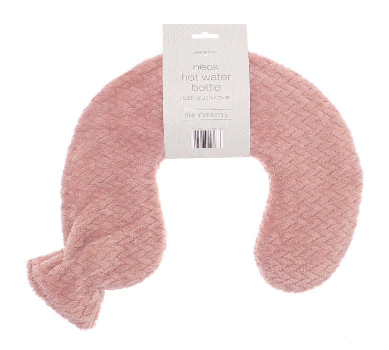 Neck Hot Water Bottles with Plush Jacquard Lattice Cover
