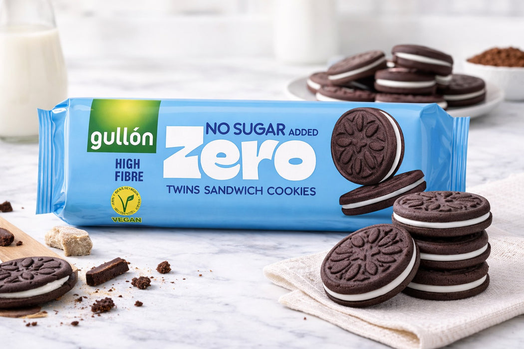 Gullon Twin Cocoa Sandwich Cookies 147g - No Added Sugar