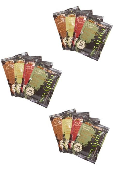 Mixed Roots Curl Cleansing Shampoo Travel Pack – 4 Sachets Bundle [59 ml x 4]