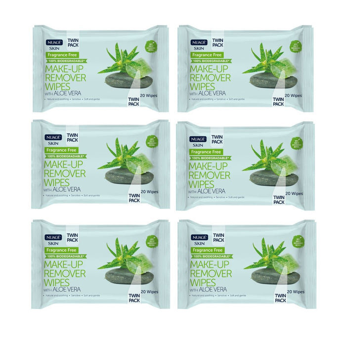 Nuage Make-Up Remover Wipes – 2 x 20pk (40 Wipes Total)