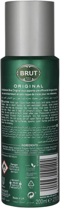 Brut Deodorant Spray Original 200ml x 3